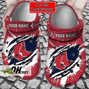 Boston Red Sox Crocs Ripped Claw Clog Shoes Gift 2