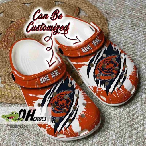Chicago Bears Crocs Football Ripped Claw Clog Shoes Gift