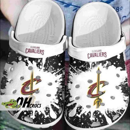 Cleveland Cavaliers Crocs Black White Clog Shoes Gift