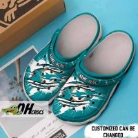 Custom Miami Dolphins Crocs Football Ripped Claw Clog Shoes Gift 2