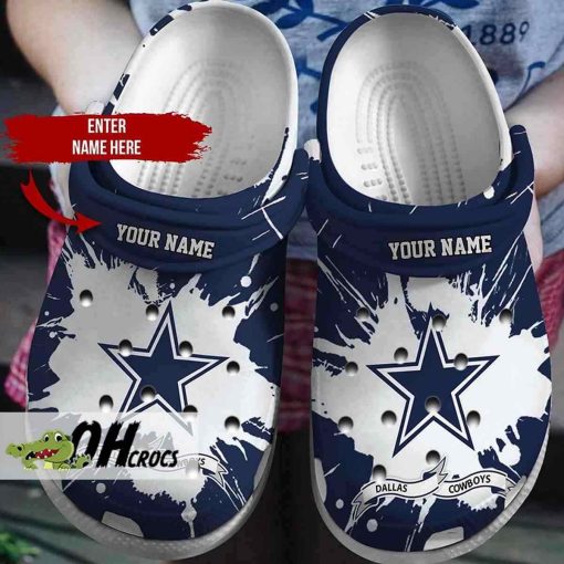 Custom Name Dallas Cowboys Crocs Clog Shoes Gift