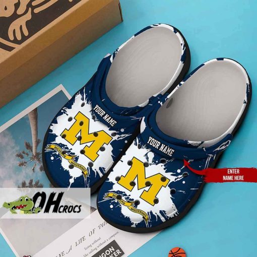 Custom Name Michigan Wolverines Crocs Clog Shoes Gift