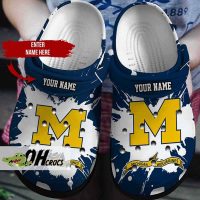 Custom Name Michigan Wolverines Crocs Clog Shoes Gift 3