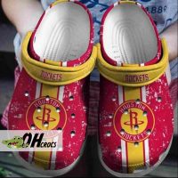 Houston Rockets Crocs Red Yellow Clog Shoes Gift 1