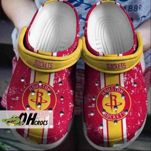 Houston Rockets Crocs Red Yellow Clog Shoes Gift