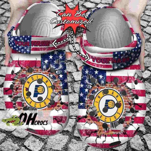 Indiana Pacers Crocs American Flag Clog Shoes Gift