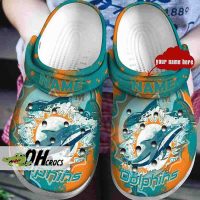 Miami Dolphins Crocs Logo Team Pattern Clog Shoes Gift 1