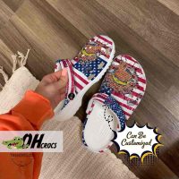 NFL Personalized Los Angeles Chargers Crocs American Flag Breaking Wall Clog Shoes Gift 2