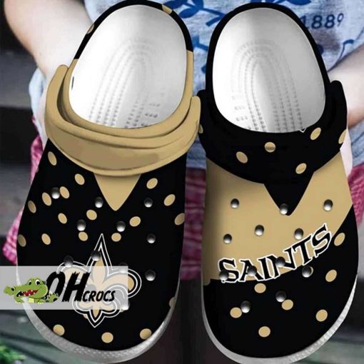 New Orleans Saints Crocs Black And Gold Color Clog Shoes Gift