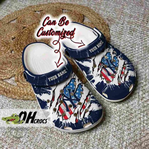 New York Yankees Crocs Ripped American Flag Clog Shoes Gift