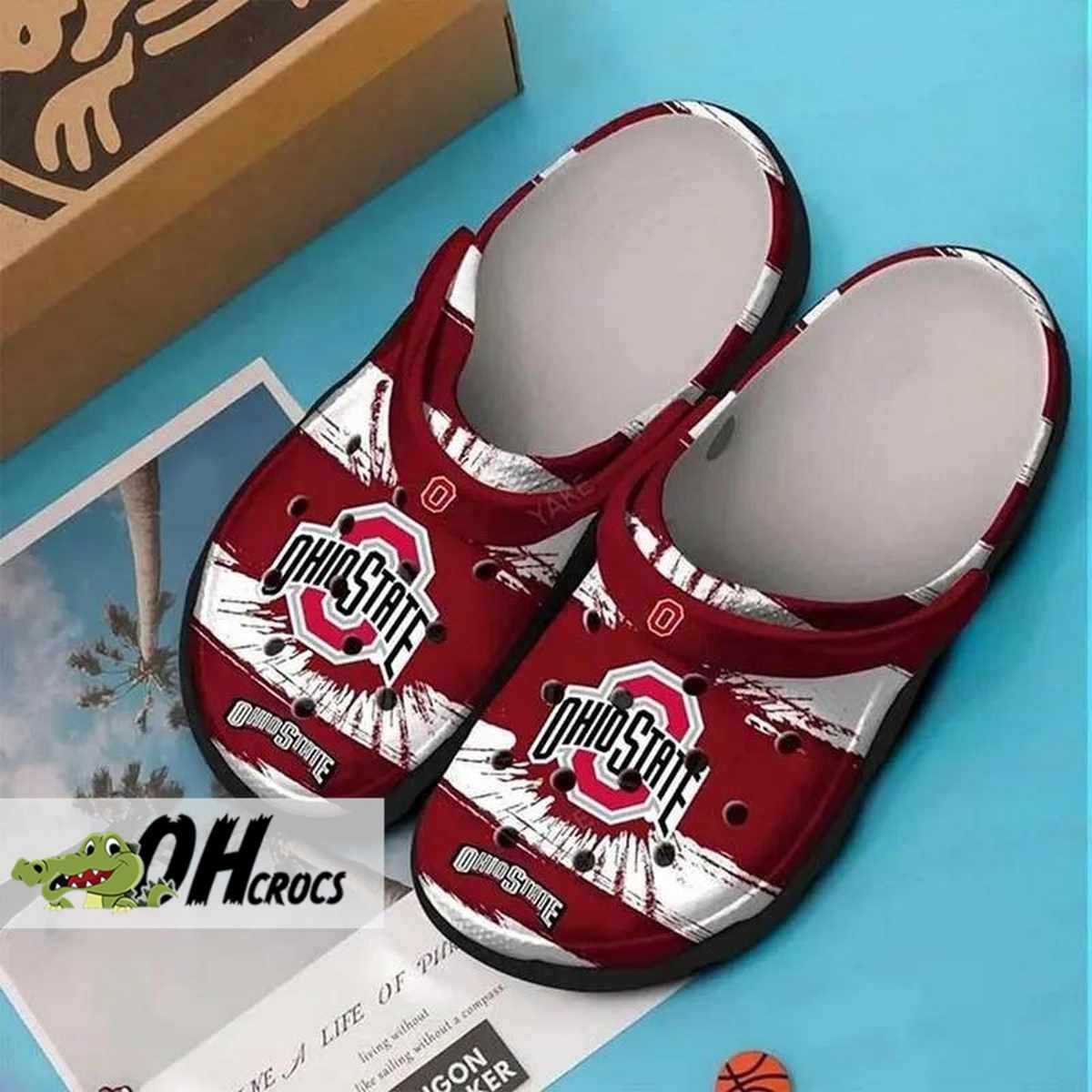 Ohio State Buckeyes Crocs Scarlet Grey Clog Shoes Gift