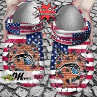 Orlando Magic Crocs American Flag Breaking Wall Clog Shoes Gift 2
