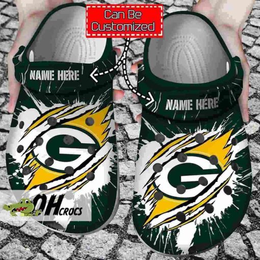 Personalized Green Bay Packers Crocs Ripped Claw Shoes Gift