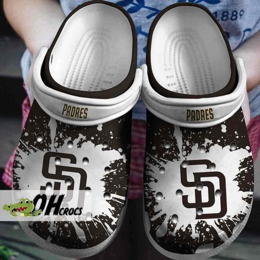 San Diego Padres Crocs White Black Clog Shoes Gift