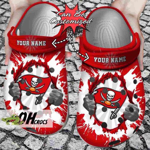 Tampa Bay Buccaneers Crocs Hands Ripping Light Clog Shoes Gift