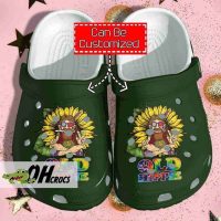 Personalized Old Men Hippie Sunflower Weed Crocs Clog Shoes Gift