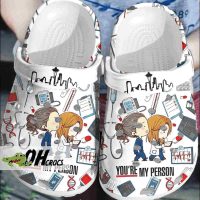 Grey Anatomy Crocs 'You're My Person' Medical Tools City Skyline Clog Shoes Gift 1