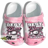 Best Mom By Par Pink Splatter Crocs Clogs 1