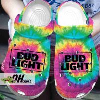 Bud Light Crocs Tie-Dye Vibrant Colorful Clog Shoes Gift