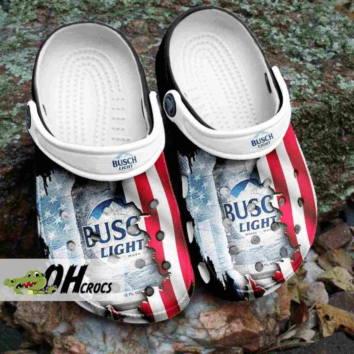 Busch Light Crocs American Flag Stripe Clog Gift