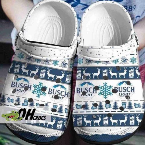 Busch Light Winter Theme Reindeer Snowflake Clog Shoes Gift