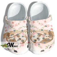 Cherry Blossom Sloth Family Crocs Clogs Serenity Nature Shoes