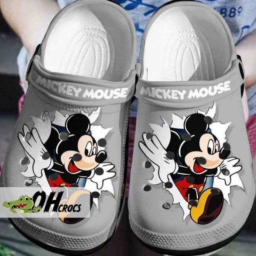 Classic Mickey Mouse Grey Crocs Shoes