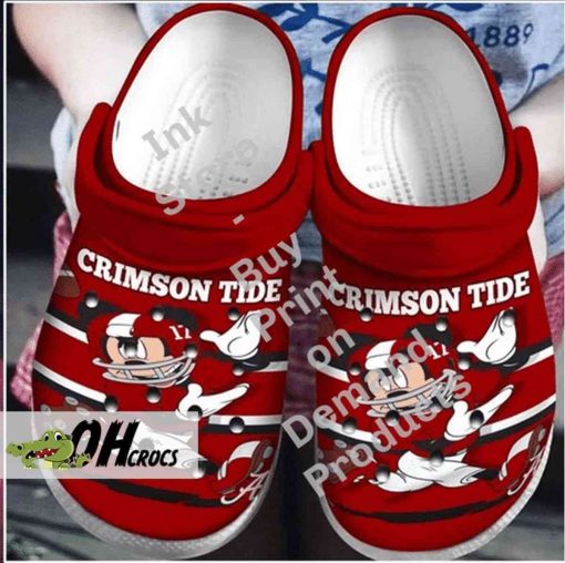Crimson Tide Mickey Baseball Crocs Shoes