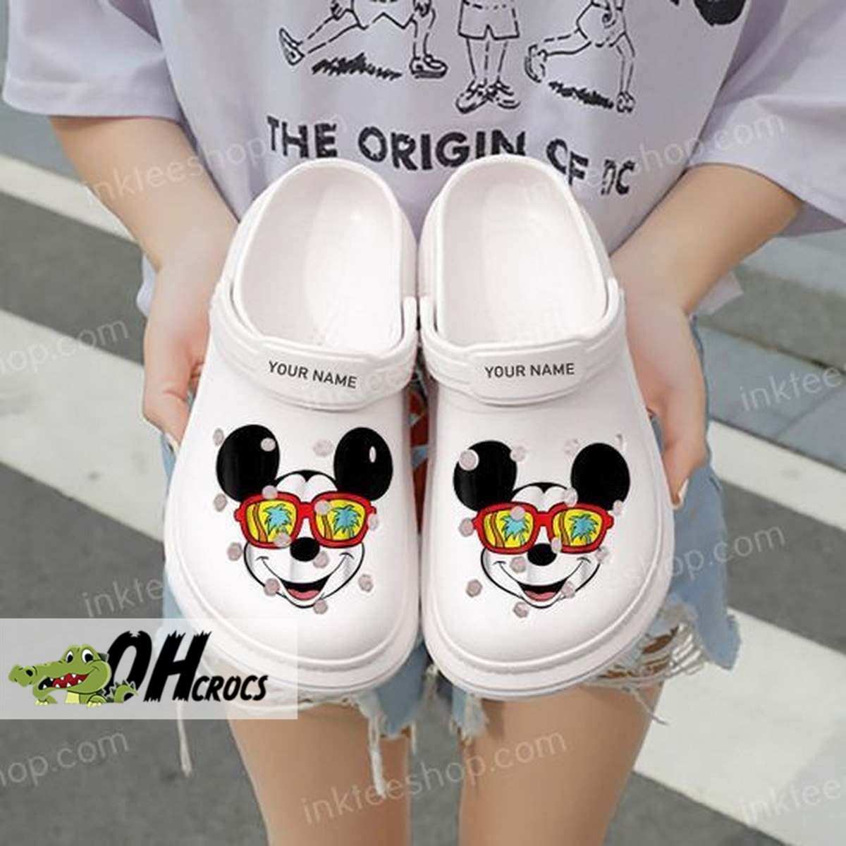 Custom Disney Mickey Sunglasses Crocs Fun Clogs Shoes