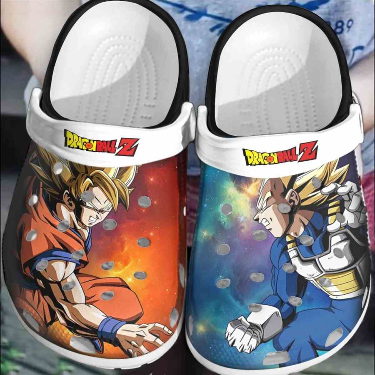 Dragon Ball Z Super Saiyan Duel Galaxy Crocs Clog Shoes