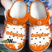 Dunkin Donut Crocs Orange Splash Limited Edition Clog Shoes Gift