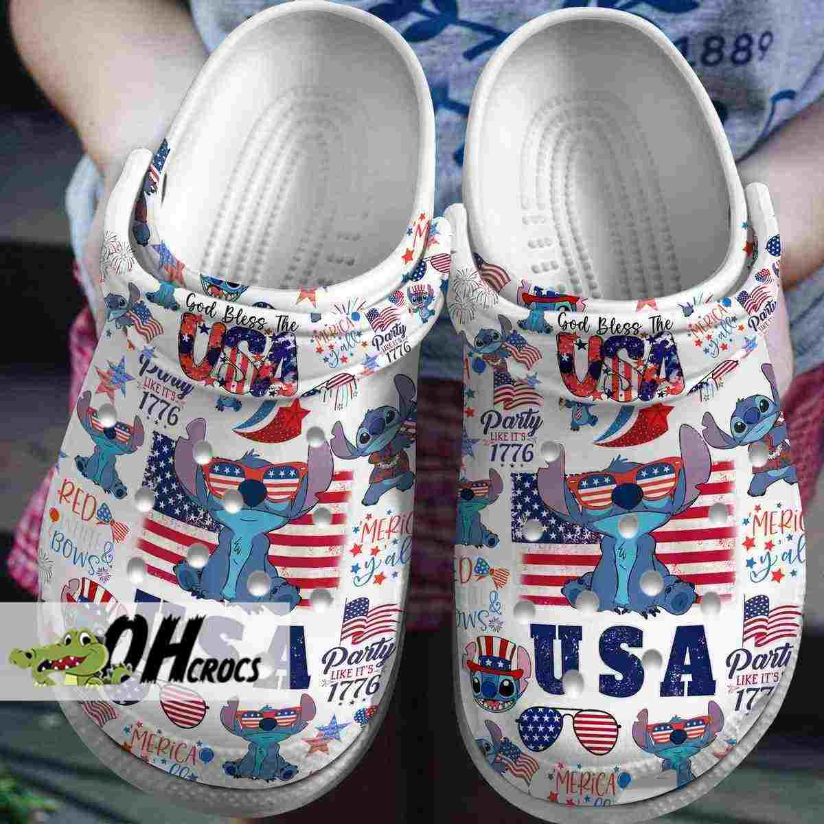 God Bless The USA 1776 Party Crocs Shoes