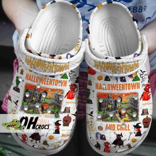 Halloweentown And Chill Custom Crocs Clogs Shoes
