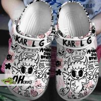 Karol G Angelic Charm Crocs Black and White Edition Shoes