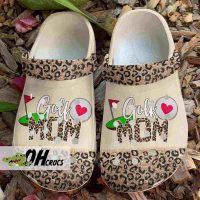 Leopard Print Golf Mom Crocs Sports Clogs Shoes 1