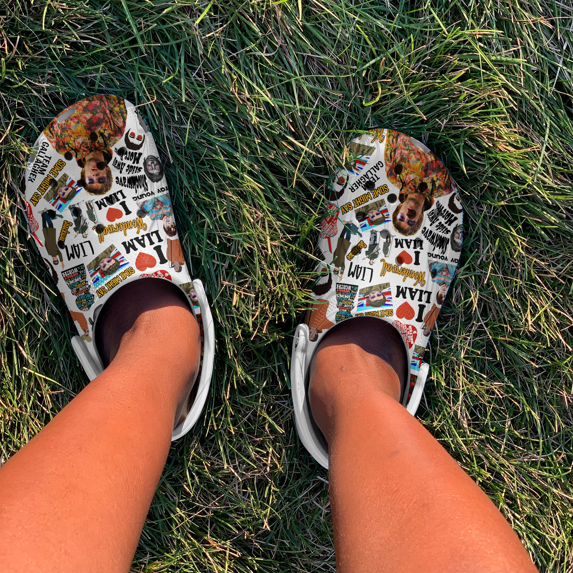 Liam Gallagher Knebworth 22 Custom Crocs Shoes 3