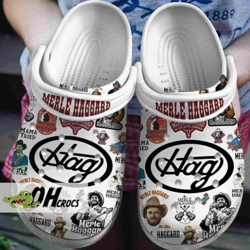 Merle Haggard Country Legend Crocs Clogs Shoes