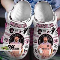 Messi 10 Inter Miami Soccer Crocs Sports Clogs Shoes