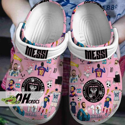Messi Pink Football Legend Crocs Shoes