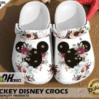 Mickey Floral Elegance Crocs Comfort Clogs Shoes 1