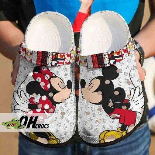 Mickey Minnie Playful Kiss Crocs Band Clogs Shoes