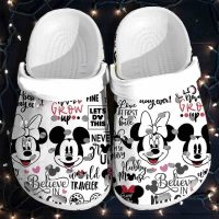 Mickey Minnie Quotes White Crocs Shoes 1