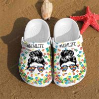 #MomLife Puzzle Pattern Crocs Comfort Shoes
