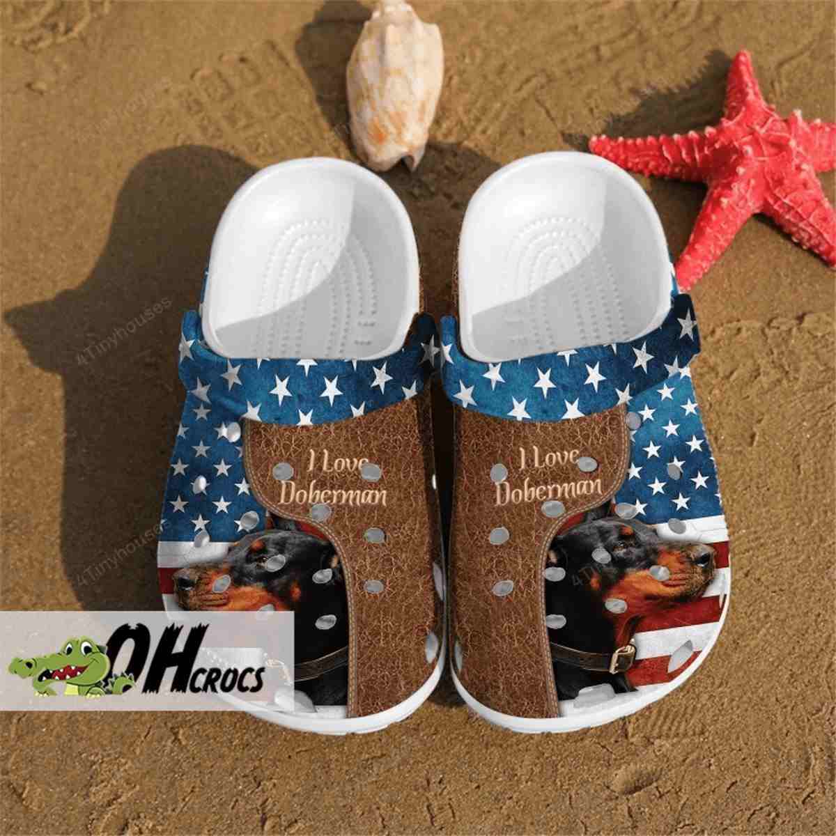 Patriotic Doberman  Affection Crocs Clog Shoes