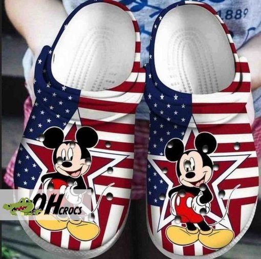 Patriotic Mickey Star-Spangled Crocs Shoes