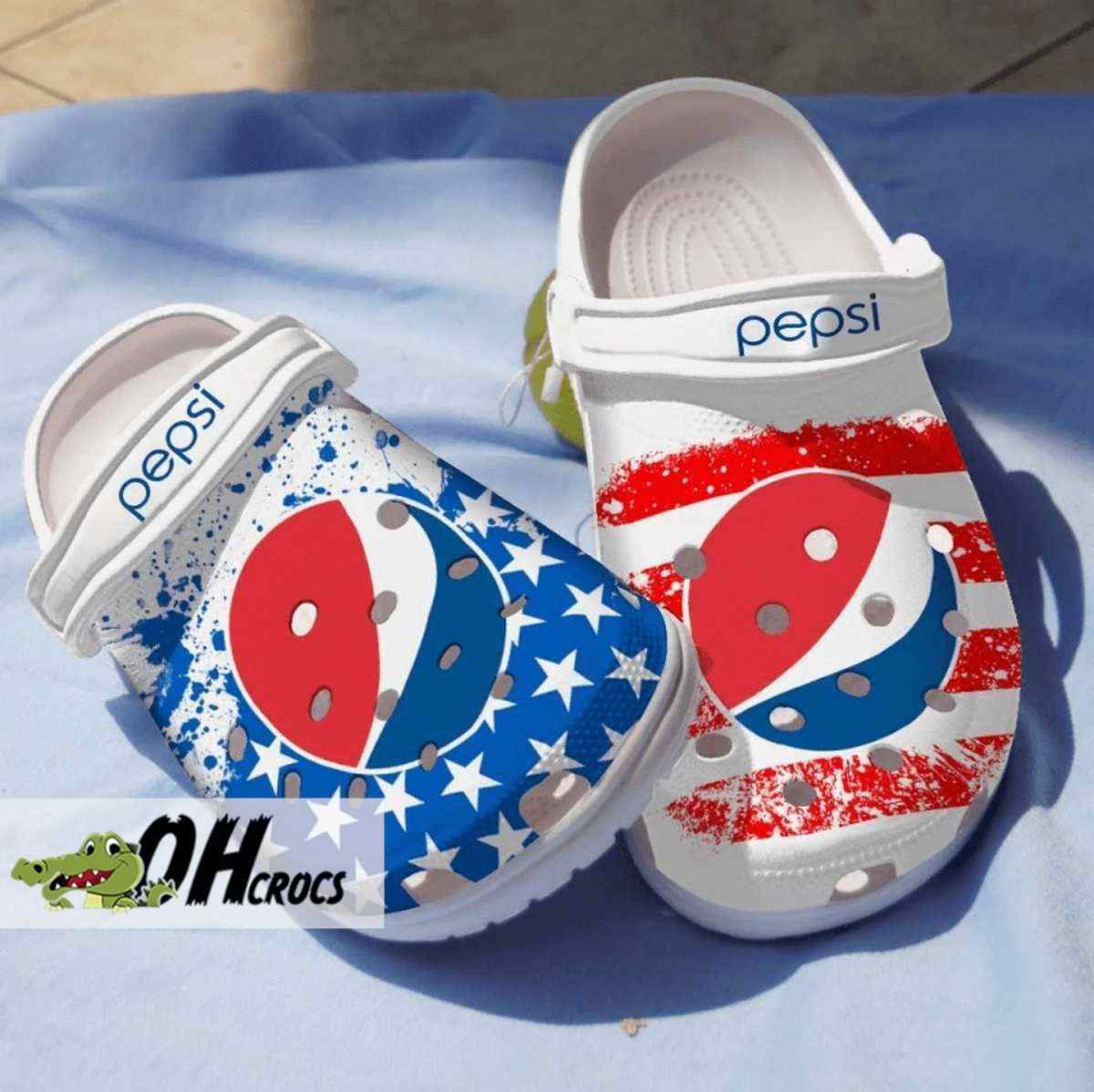 Pepsi Crocs Starry American Flag Soda Pop Design Clog Shoes Gift