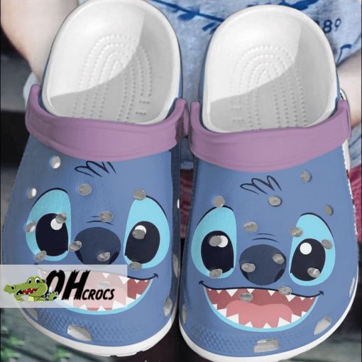 Stitch Wink Playful Blue Crocs Clog Shoes
