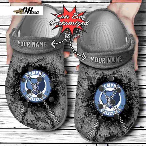 Basketball Memphis Grizzlies Personalized Chain Breaking Wall Clog Shoes Gift