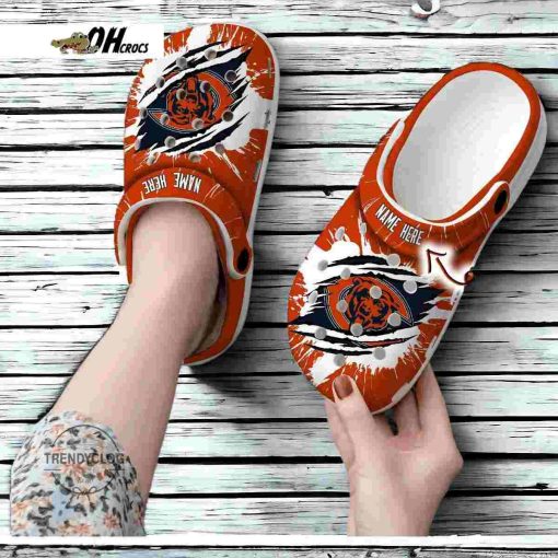 Bears Crocs Personalized CBears Football Ripped Claw Clog Shoes Gift
