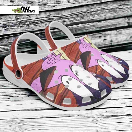 Courage the Cowardly dog Cartoon Crocs Clogs Shoes Custom Name Gift
